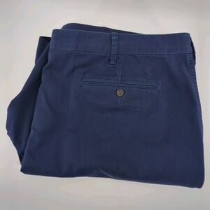 Polo Ralph Lauren Men's Size 46 Big 46B Navy Blue 10" Khaki Chino Shorts